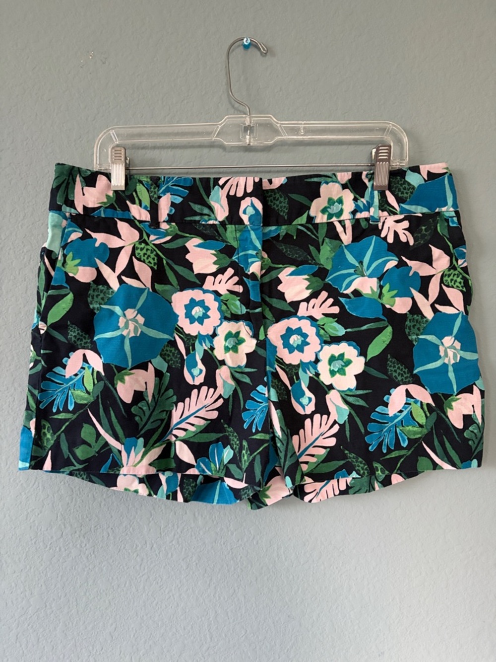 LOFT Floral Print Women’s Shorts - Black with Blue & Pink Floral